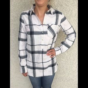 Flannel 3/4 Button-Up Shirt